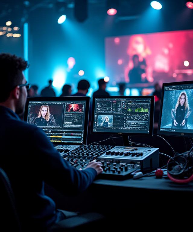 Professional live streaming setup for hybrid electronic music event